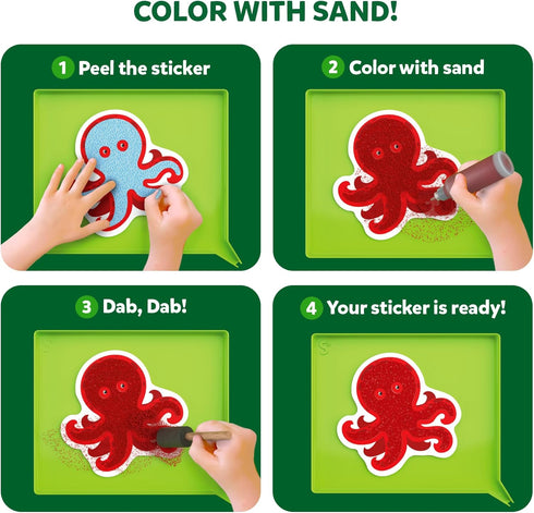 50+ 4, 5, 6, 7, 8, 9, 10 Skillmatics Sand Art Activity - Mess-Controlled DIY Animal Craft Kit with Colorful Stickers
