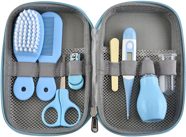 BTSEURY Baby Grooming Kit, Hair Brush Nail Clipper Nose Cleaner Finger Toothbrush Scissor