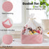OIAHOMY Woven Basket, Gift Basket Empty with Gift Bags and Ribbons, Storage Basket with Handles for Nursery, Pink