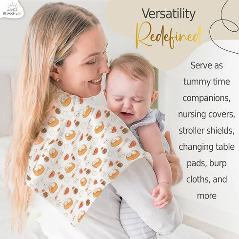 BlessEver 42 47 inches Muslin Swaddle Blanket for Unisex, Soft Breathable and Skin-Friendly Baby Swaddles for Boys