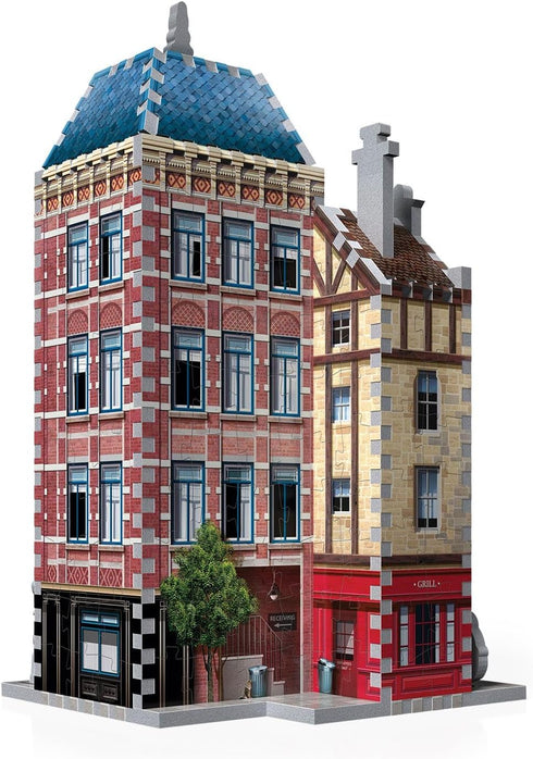Wrebbit3D 3D 295 Hotel Puzzle | Urbania Collection | Jigsaw Puzzle Pieces | Charming and Unique Streetscape of a Small