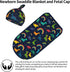 Nanyizly Set 0-6m Cute Simple Cartoon Dinosaurs Newborns Beanie Swaddle Blanket Baby Receiving Blankets for Infant Boy