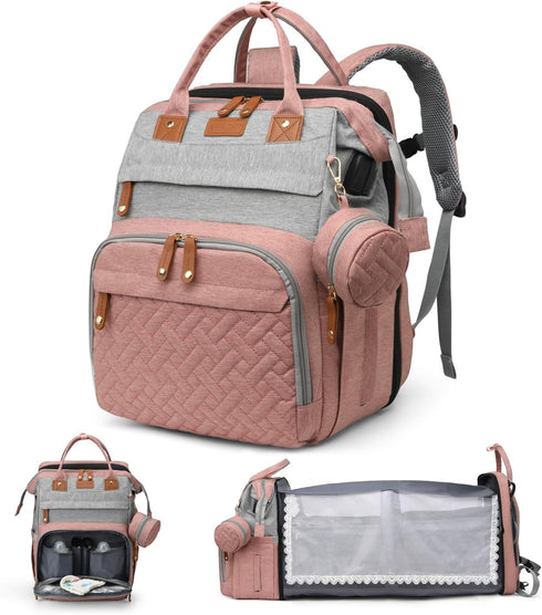 CESAILT Diaper Bag Backpack, Multifunction Travel Baby Bag, Waterproof Tote Backpack with USB