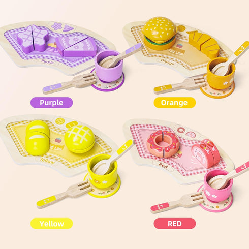 Set 3 4 5 3 1st 3-5 JAUNTY Tea Party Toy for Girl Years Old, Wooden Pretend Play Kitchen Toy Food for Year Old Little