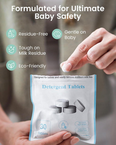 130 Momcozy GROWNSY Official Detergent Washing Tablets - PCS, Compatible with Baby Bottle Washers