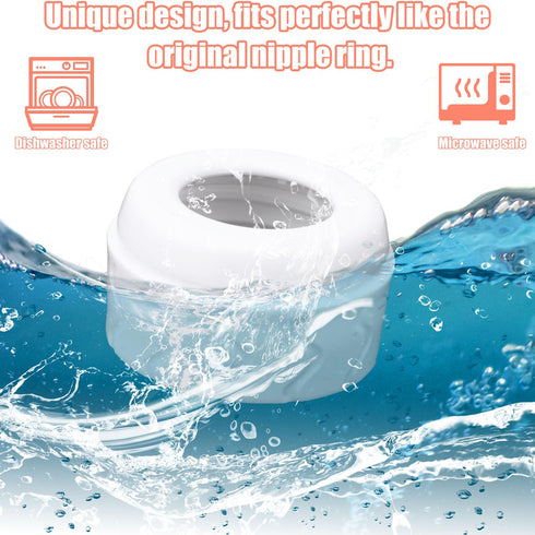 PEUTIER 6pcs 4oz 8oz, Replacement Bottle Nipple Collars Rings for Dr. Brown's Narrow Plastic & Glass Bottles & No Leak