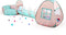 3 in 1 Pop Up Kids Play Tent with Tunnel and Ball Pit, Indoor/Outdoor Playhouse for Kids, Boys, Girls, Orange