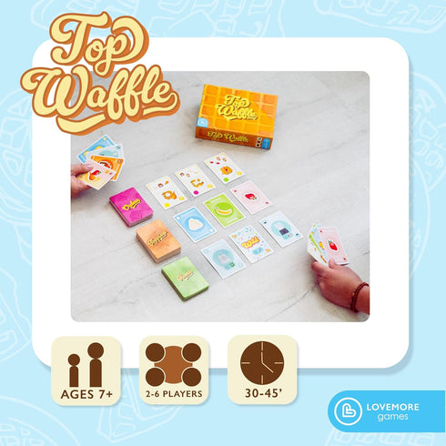 Top Waffle Card Game - Delicious Game for Kids, Teens, Adults, and Family Game Night, Ages 7+, 2-6 Players