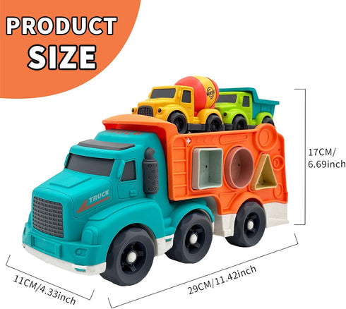 3 1-3 Set Aigitoy Pcs Toddler Car Toys for Years Old, Construction Vehicle Toys Carrier Tuck Includes Dump Truck, Mixer