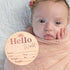 Hello World Newborn Announcement Sign - Custom Birth Stats Plaque for Photos