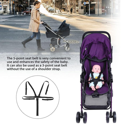 Stroller Seat Harness, 5 Point Universal Baby High Chair Safety Belts, Adjustable Strap for Kids