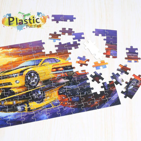 Ingooood 100 Piece Jigsaw Puzzles for Kids - Muscle Car - IG-0510, Game Decompression Plastic Puzzle Toy Gift