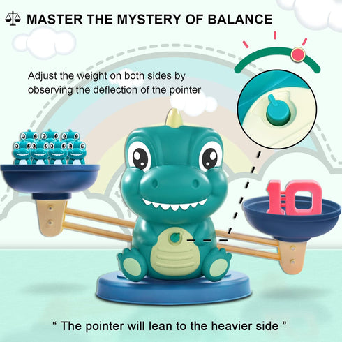 3 4 5 6 7 Kaodezhu Dinosaur Math Balance Toys - Montessori Toys for Years Old Kids, Learning and Educational Toys