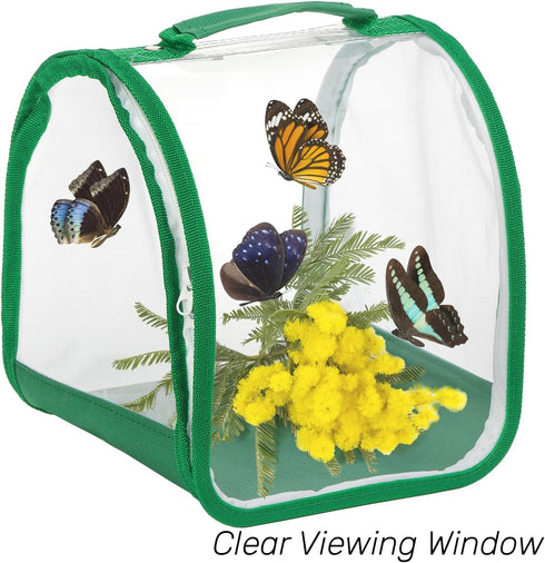 ZOOFOX 2 Pack Monarch Butterfly Habitat, 8" Small Collapsible Insect Mesh Cage Terrarium