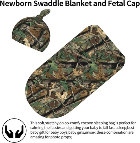 Jarverce Camo Swaddle Blanket, Hunting Theme Soft Swaddling Blanket Baby Clothes, Camo Baby Stuff