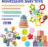 6 12 5 1 1 0-3-6-9-12 Baby Toys to Months, In Montessori Toys for Year Old, Incl Travel Pull String Toy & Rattle