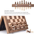 15 Inches Set 2 AMEROUS Magnetic Wooden Chess with Extra Queens/Folding Board/Chess Pieces Storage Slots/Instructions