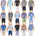 10-Item Pack 5 Sets 5 E-TING Fantastic = Fashion Casual Wear Clothes Outfit for boy Doll with Pairs Shoes (Leather