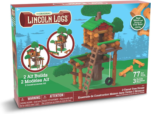 Lincoln Logs 2 Tiered Tree House Building Set, Educational Toy Gift for Kids, Girls and Boys
