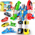 SOMMER 5-in-1 Magnetic Vehicles Toy Playset, Mix and Match STEM Stacking Assembling Car Kit with Storage Box for Kids