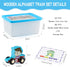 27 Set 42 1 1 Wondertoys Wooden Alphabet Train Toy PCS Magnetic Alphabet ABC Letter Train Includes PCS Flash Cards