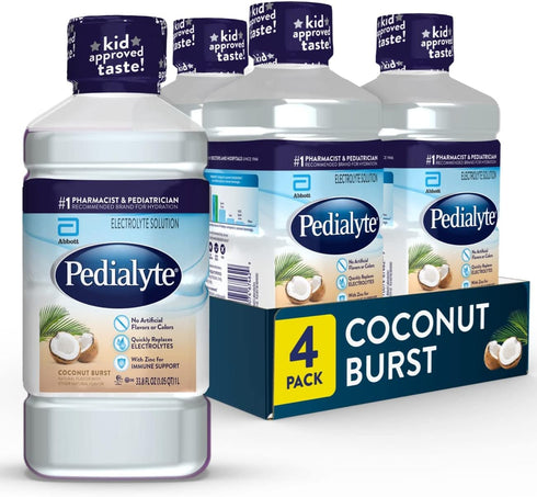 Pedialyte Electrolyte Drink, Hydration Drinks for Kids & Adults, Coconut Burst, 1