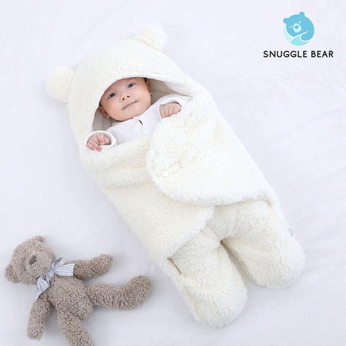 Snuggle Bear 0-6 Baby Swaddle Blanket Wrap Cute Newborn Bear Onesie Ultra Soft Essential Wearable Swaddling Receiving