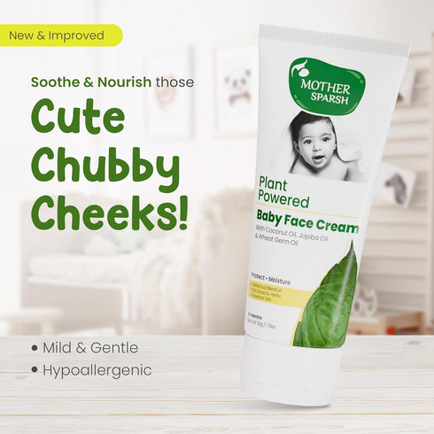 Mother Sparsh 50g (200ml Plant Powered Natural Baby face Cream, + Plant Powered Natural Baby Lotion and Baby Wash Each)
