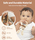 6 Set, 0-6-12 0-6 PCS Wooden Baby Rattle, Organic Colorful Baby Hand Rattles Wood Rattles for Babies Months, Wooden