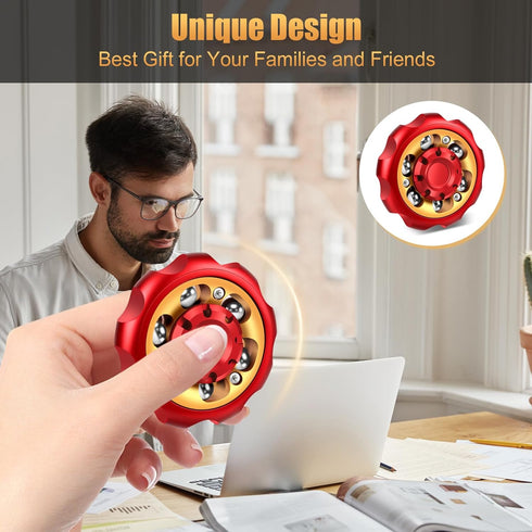 Metal Precision Fidget Spinner - Anxiety Rotator & Restless Fidget Toy, Stress-Relief Tool for Adults & Kids A (red)