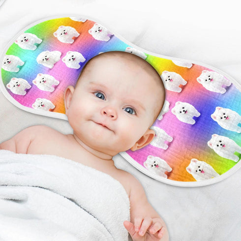 GOODOLD Set 1 Pack White Dogs Muslin Baby Burp Cloths - Super Absorbent and Soft Burping Rags - Cotton Burp Clothes