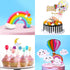 MOVINPE Happy Birthday Cake Topper, Rainbow Cloud Decoration with Confetti Balloons for Kids