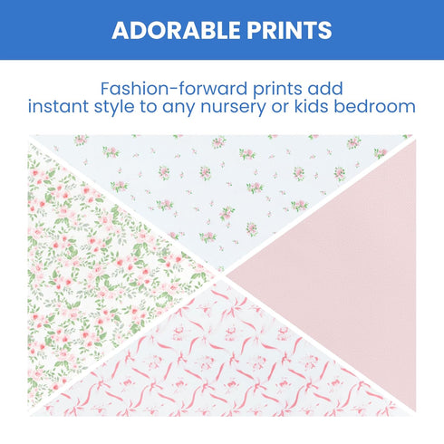 100% 30x30 Inches (Pack 4), Delta Children Cotton Flannel Baby Receiving Blankets for Girls and Boys of Pink Floral