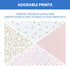 100% 30x30 Inches (Pack 4), Delta Children Cotton Flannel Baby Receiving Blankets for Girls and Boys of Pink Floral