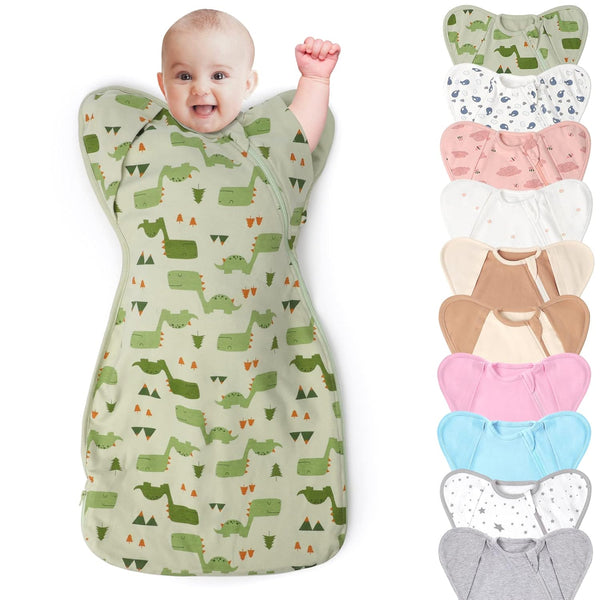 3-Way Wearable Swaddle Blankets Sleep Sacks with Arms Up, Hands Up Sleeping