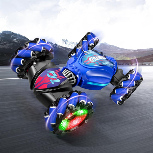 Mucdcnhk 360 4WD 2.4G 6+ Rotating Remote Control Car, Gesture Sensing RC Stunt Car, Controller and Adjustable Light