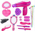 Little Girls Beauty Hair Salon Toy Kit with Toy Hairdryer, Mirror & Accessories, Makeup Set