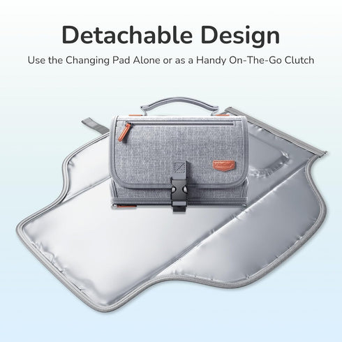 Portable Diaper Changing Pad for Baby, Detachable Travel Pad with Wipes Pocket, Gifts for Baby Shower
