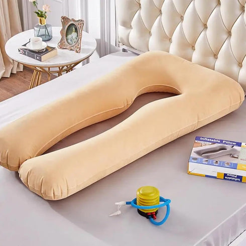 LWODANU Inflatable Pregnancy Pillow U Shape Sleeping Support Pillow for Pregnant Bump Pillow Full Body Side Sleeper