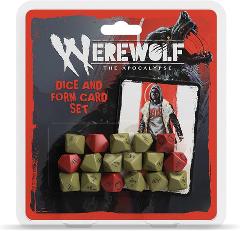 Werewolf: The Apocalypse 5th Edition Roleplaying Game Dice & Form Card Set - RPG Accessory, 17 Dice & 5 Cards