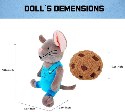 Malvjun If You Give Mouse a Cookie Plush Toy, Cute Mouse and Cookies Soft Stuffed Animal Plush, Book Buddies Plushie