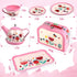 Set 15Pcs Set Playset D-FantiX Kids Tea for Little Girls, Pink Tin Tea Party for Toddlers Afternoon Tea Time with Metal