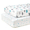 TILLYOU Baby Crib Sheets, 2 Pack Super Soft Toddler Bed Sheets for Standard Crib Mattress 28x52in, Blue Clouds and Stars