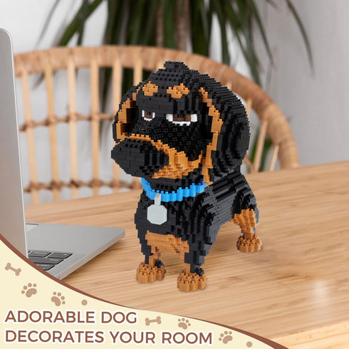 Dachshund Micro Building Block Set, 2100 Pieces Animals Dog Mini Bricks Kit, Cute Birthday Gifts for Adults and Teens