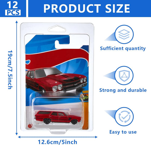 Tatuo 12 Pieces Protector Case Compatible with Hot Wheels Protector Packs for Display Storage, 6.5" x 4.25" by Tatuo