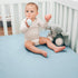 Set White Muslin Fitted Crib Sheet & Waffle Weave Blanket