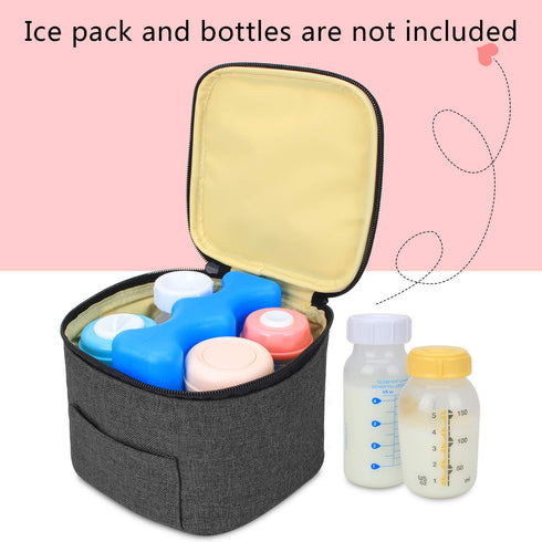 Luxja Breastmilk Cooler Bag, Leakproof for 4 or 5 Ounce Bottles, Black