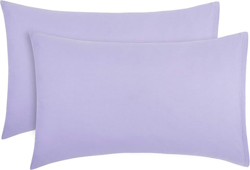 2-Pack Toddler Travel Pillowcases - 100% Soft Microfiber, Hypoallergenic, Solid Purple, Fits 14x19, 13x18, 12x16