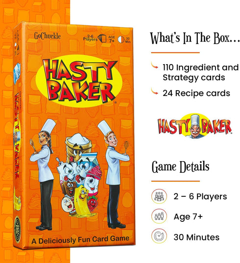 Hasty Baker Family Card Game - Race to Collect Ingredients and Complete Recipes, Ages 7+, 2-6 Players