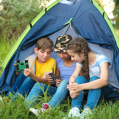 Box O' Mart Set Outdoor Adventure for Kids - Camouflage Camping Exploration Toys with Walkie-Talkies - Backyard